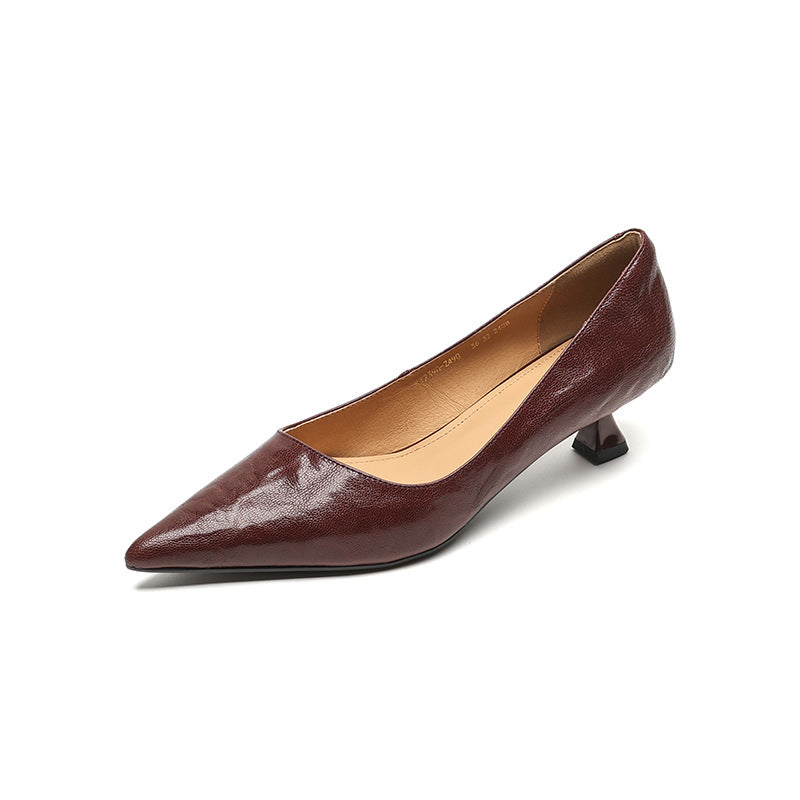 Annie - Elegantes botines de piel con tacón medio para mujer