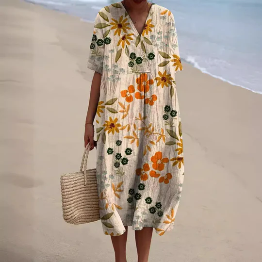 GABRIELA – VESTIDO INFORMAL CON TEMA FLORAL