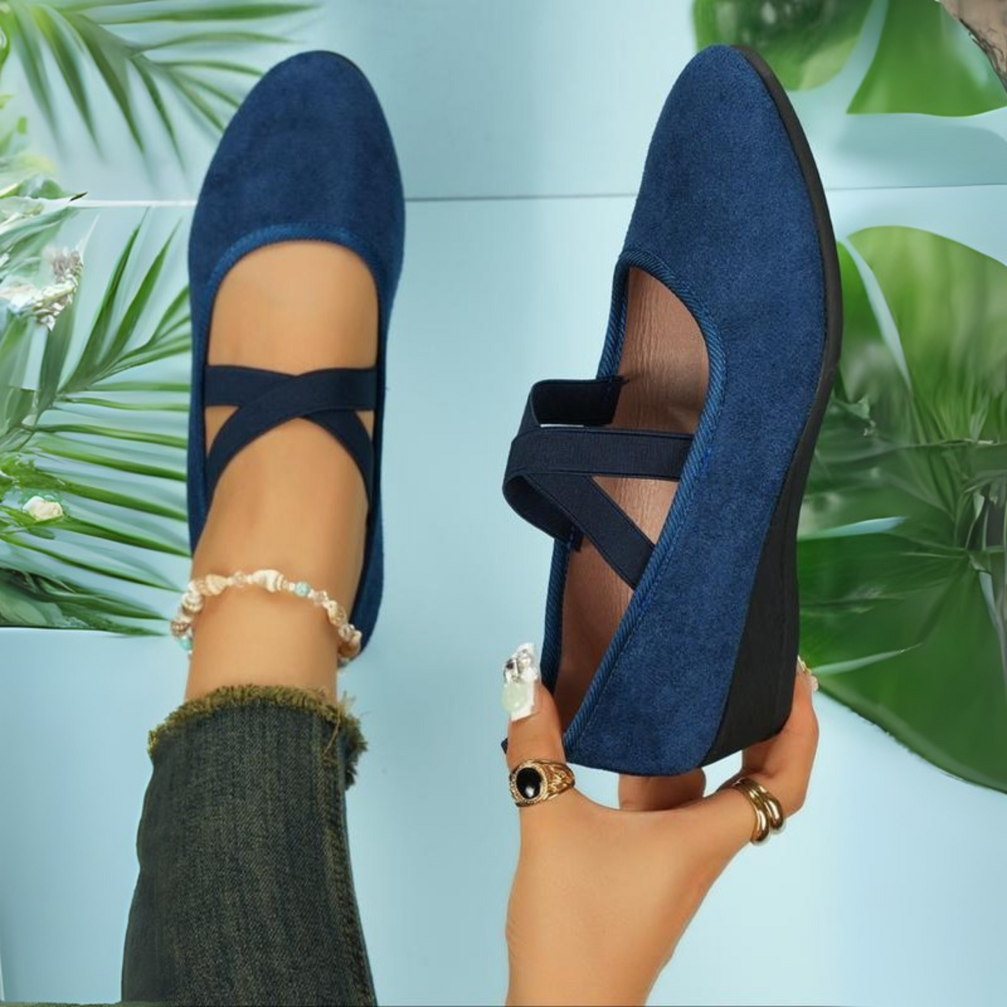 Anna | Zapatos Bailarinas con Tacón Cerrado