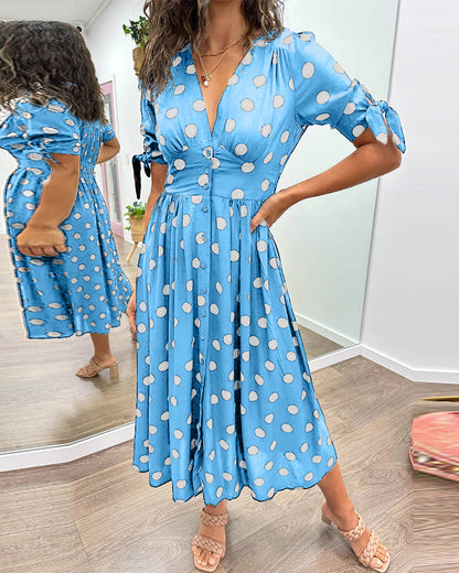 Maria | Vestido de Lunares con Botones