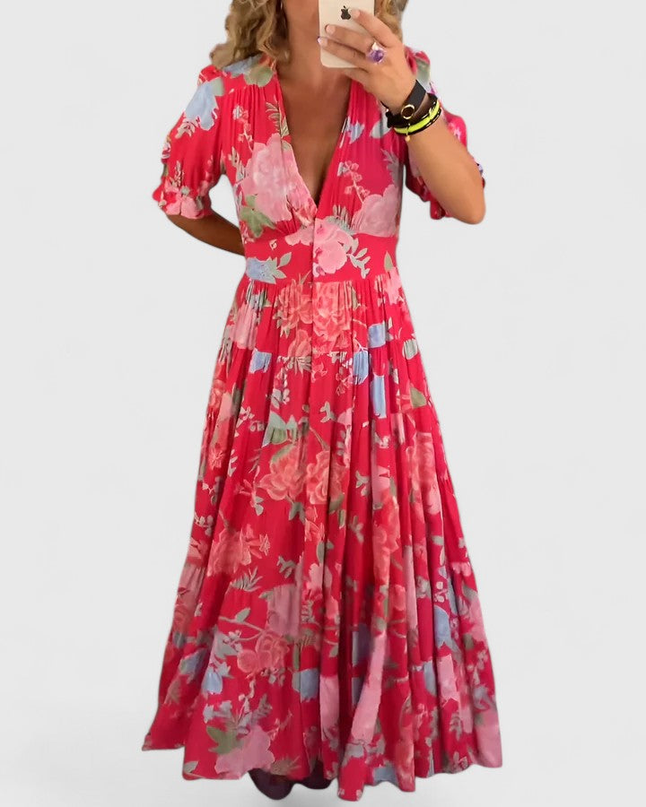 JULIANA – VESTIDO MAXI FLUIDO RADIANTE FLORES
