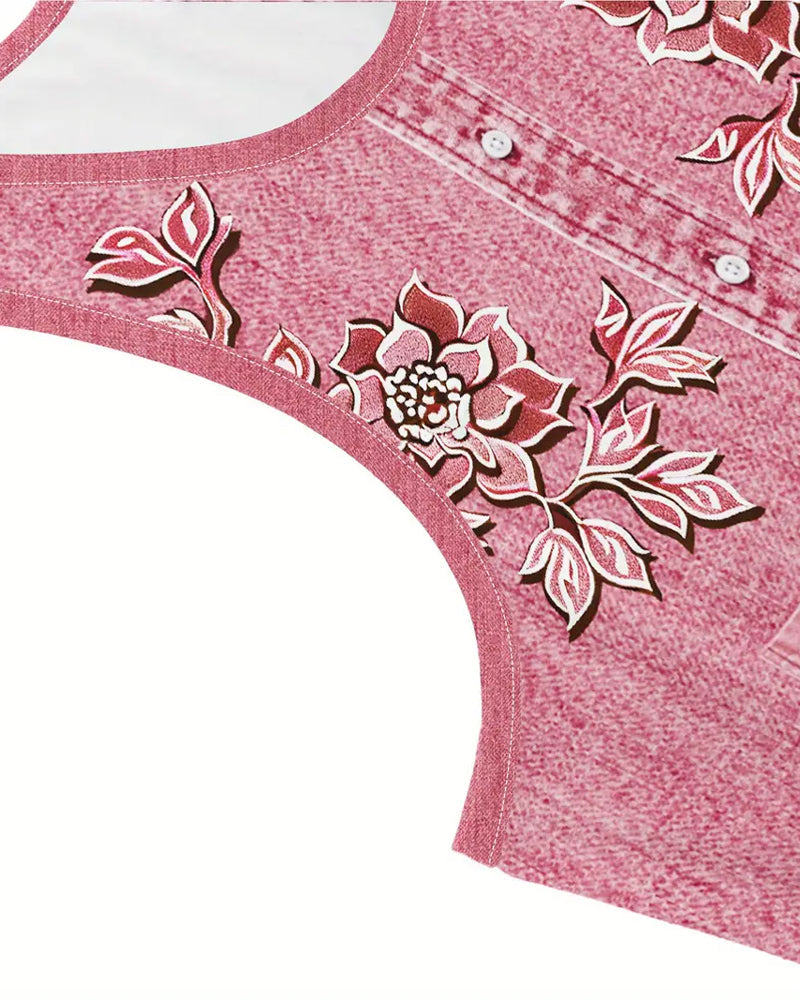 ARIEL – VESTIDO FLORAL SIN MANGAS CON BOTONES