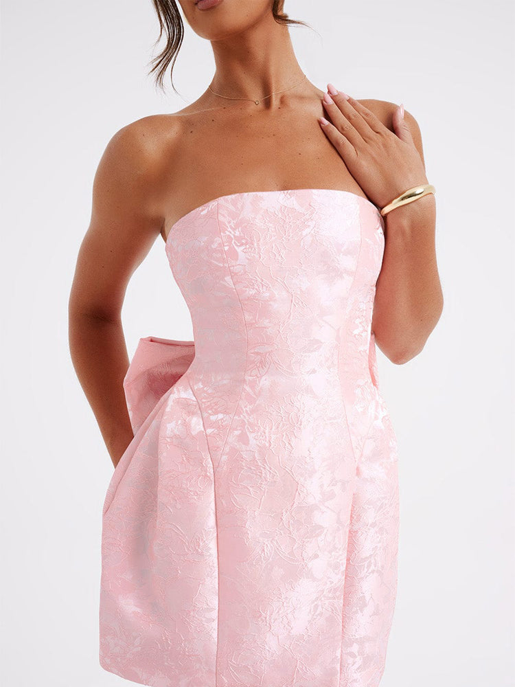 Vestido Mini de Nudo Jacquard Amelia