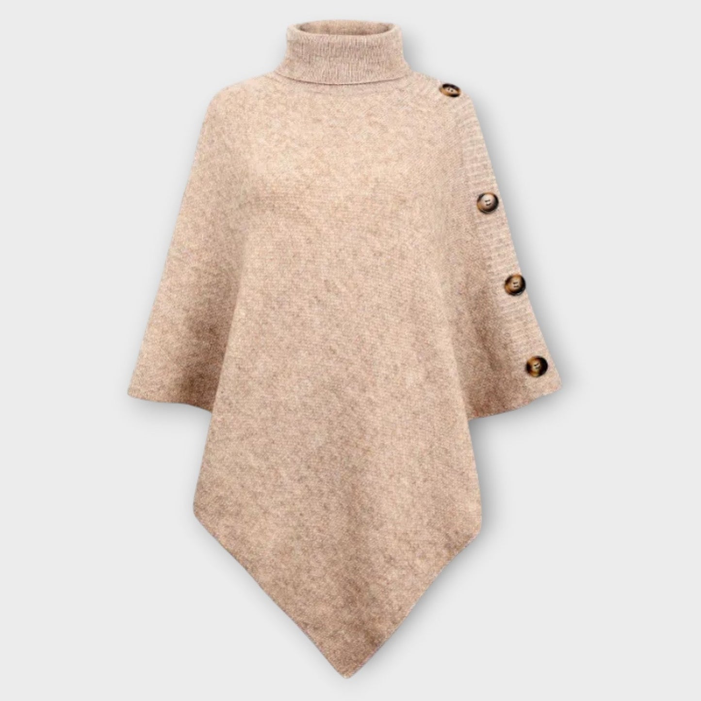 Poncho de Punto Suave con Detalles de Botones