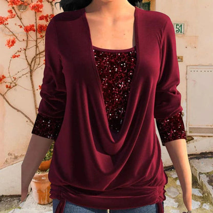 BLUSA ELEGANTE DELFINA CON LENTEJUELAS