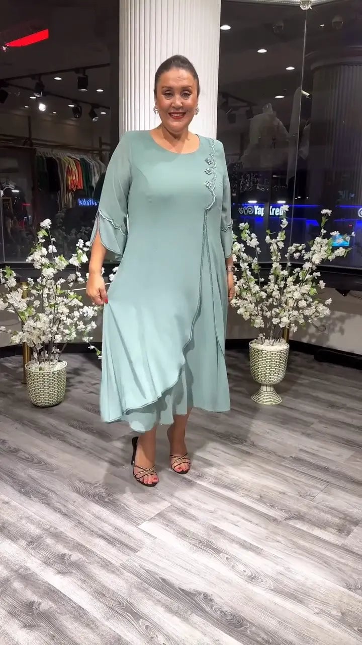 SAMARA – VESTIDO SUELTO DE CHIFÓN EN COLOR SÓLIDO PARA MUJERES
