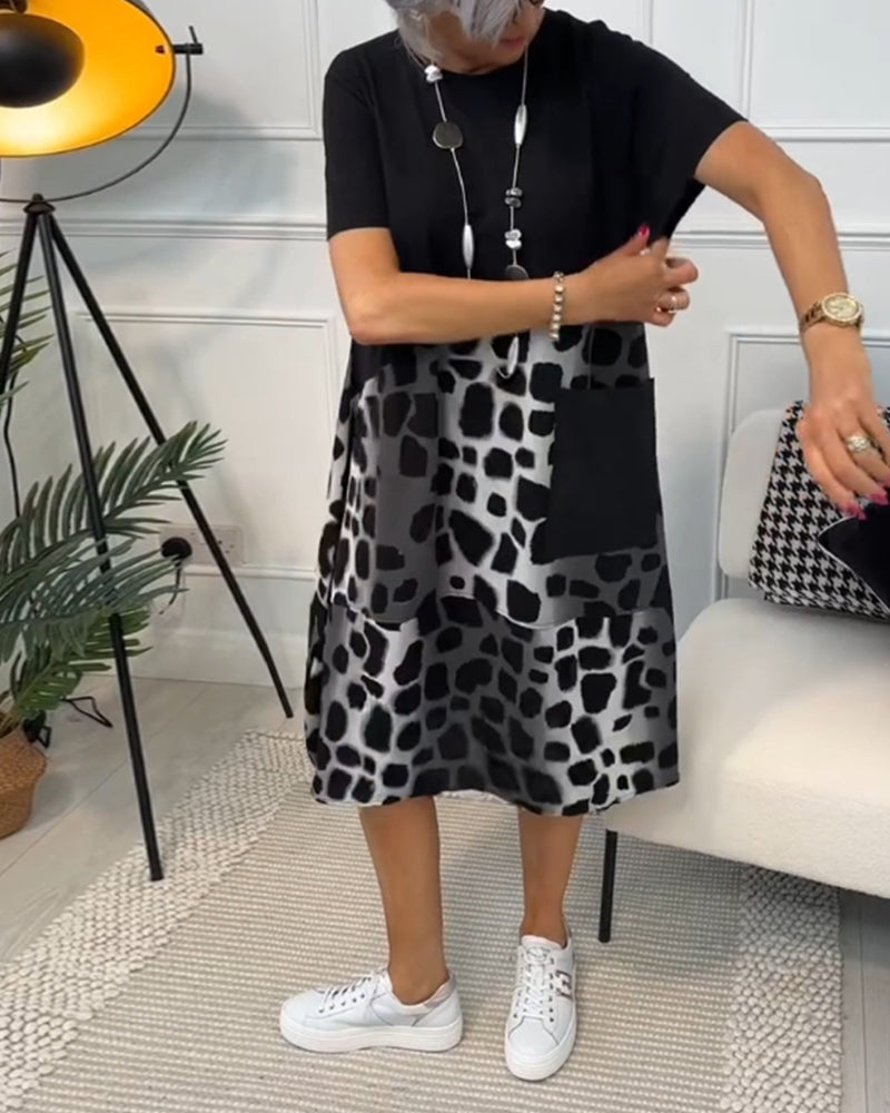 Olivia | Vestido Casual Impreso con Bolsillos