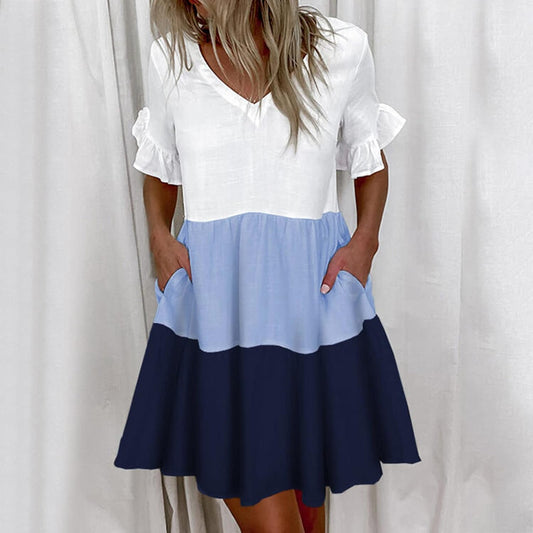 Aliah™ - Vestido con Encanto de Colorblock