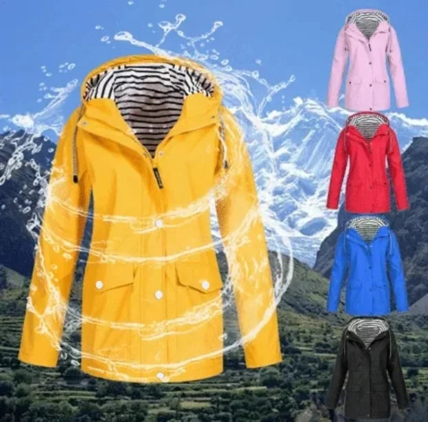 Ilektra - Chaqueta Elegante de Manga Larga Impermeable con Capucha