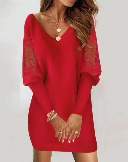 Shane - Vestido de Manga Larga de Patchwork
