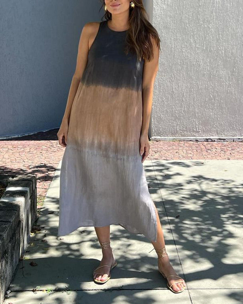 Melanie | Vestido Sin Mangas de Lino Ombre
