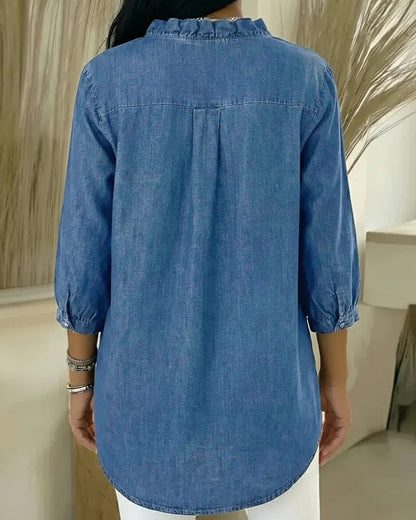 Elvari – Blusa elegante con detalles de volantes