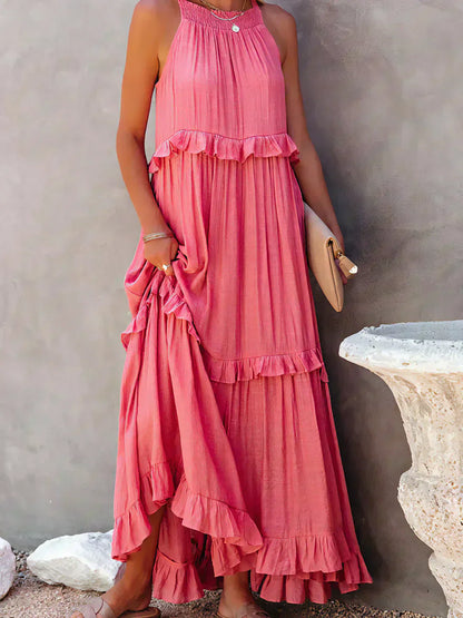 Landry - Vestido sin mangas con volantes chic