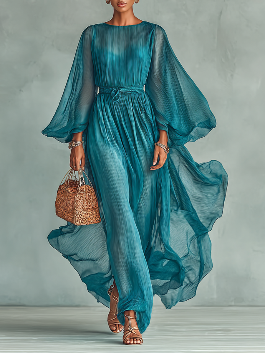 Vestido Maxi de Chiffon Elegante Seraphina
