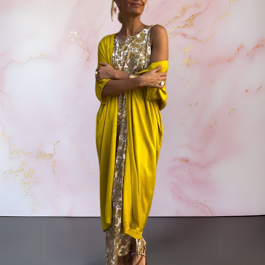 IRAVELLE – VESTIDO ELEGANTE CON CÁRDIGAN
