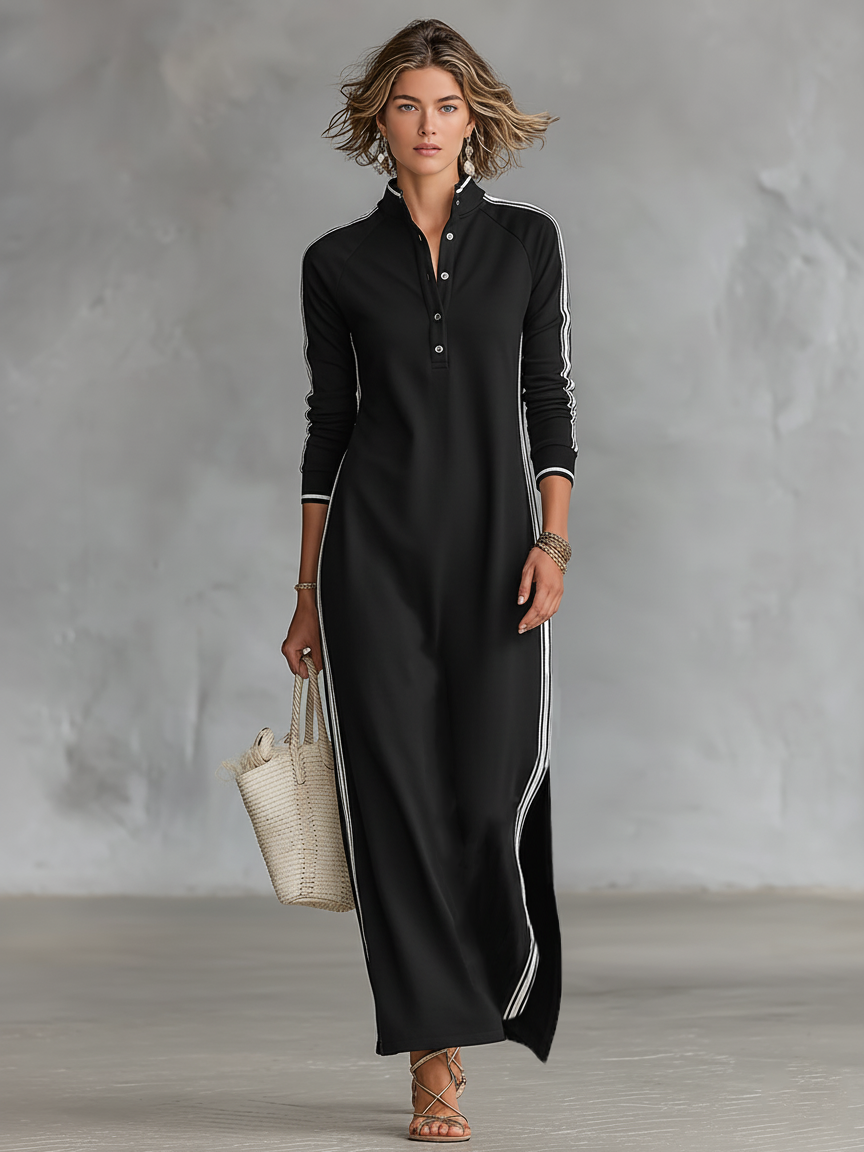 Elara | Vestido Maxi de Sudadera Minimalista