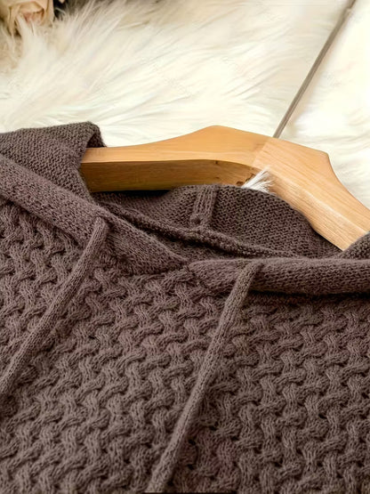 EVELINA – VESTIDO DE SUÉTER CON CAPUCHA DE PUNTO GRUESO