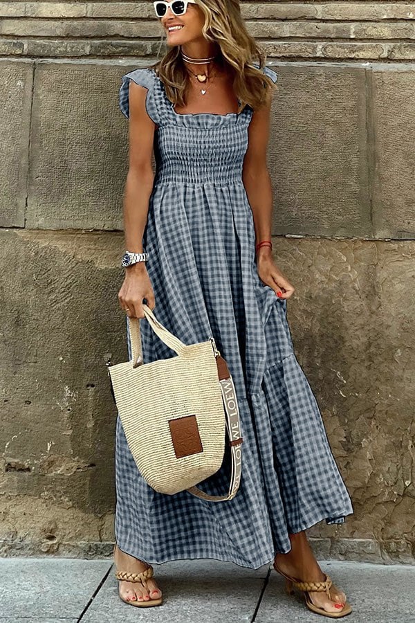 Lily™ - Vestido Maxi a Cuadros con Estilo