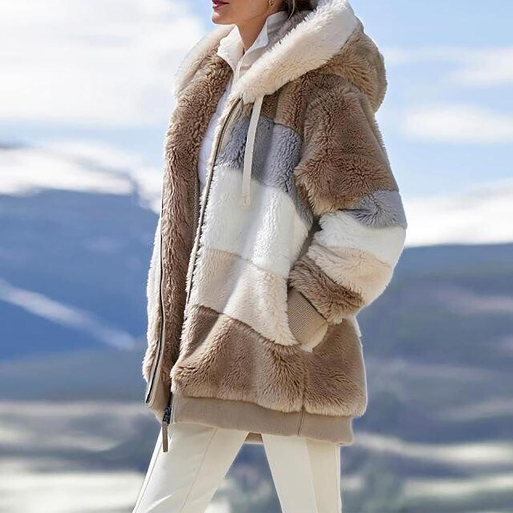 KAREN | Abrigo con Capucha Oversized de Piel Suave y Cálida