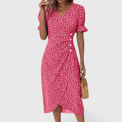 LEILA – VESTIDO ENVOLVENTE CON ENCANTO FLORAL