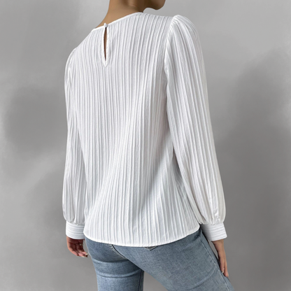 Carly – Blusa de Manga Larga Plisada
