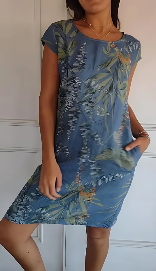 Iris - Vestido impreso casual de corte holgado hasta la rodilla