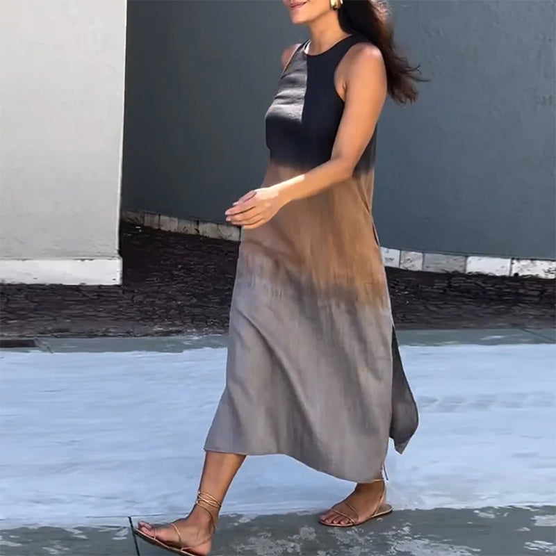 Melanie | Vestido Sin Mangas de Lino Ombre