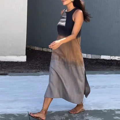 Melanie | Vestido Sin Mangas de Lino Ombre