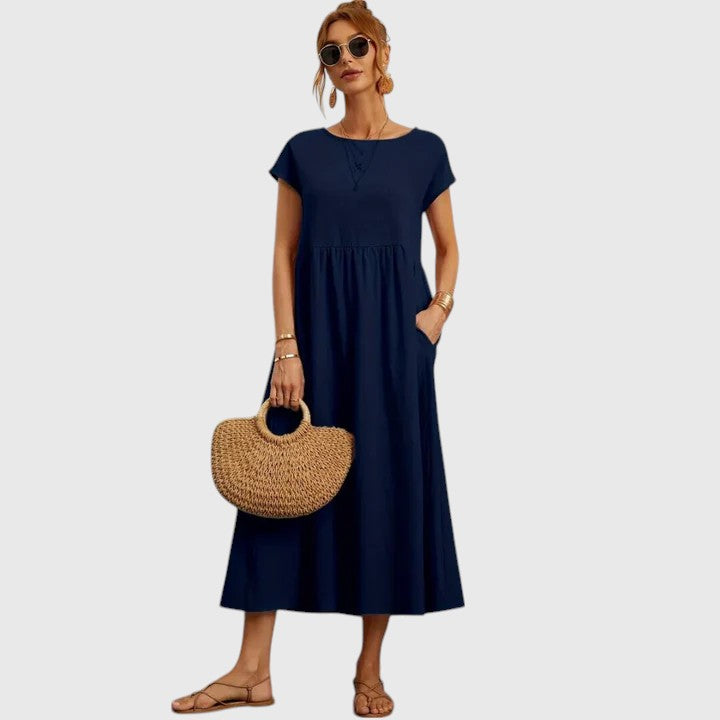 HARPER – VESTIDO MIDI DE FLUJO FÁCIL