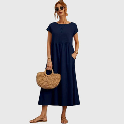 HARPER – VESTIDO MIDI DE FLUJO FÁCIL