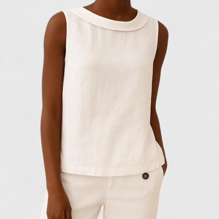 Anastine | Top Elegante con Cuello Enrollado