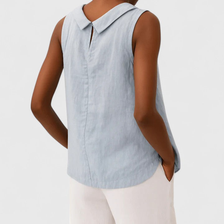 Anastine | Top Elegante con Cuello Enrollado