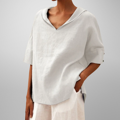 Molly – Top V-Neck con Cuello Relajado
