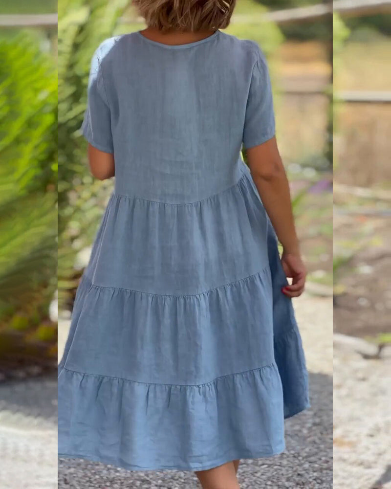 Samantha | Vestido de Viento con Escote en V y Bolsillos