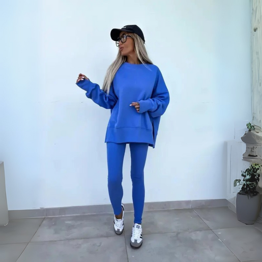 ELVYNESSA – CONJUNTO DE SUDADERA Y PANTALONES DE MANGA LARGA CASUAL