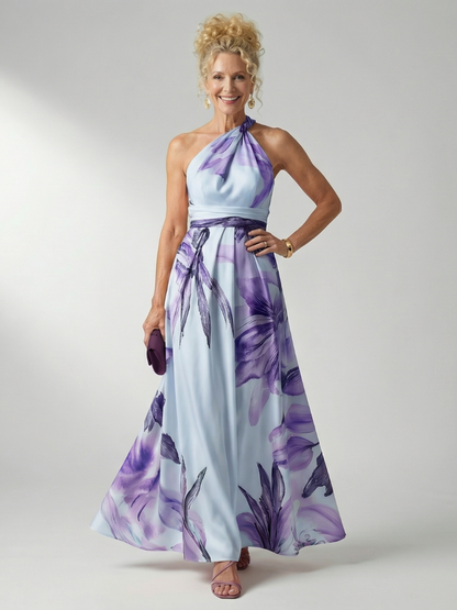 Amiel | Vestido Maxi Floral Ligero - Corte Americano Sin Mangas