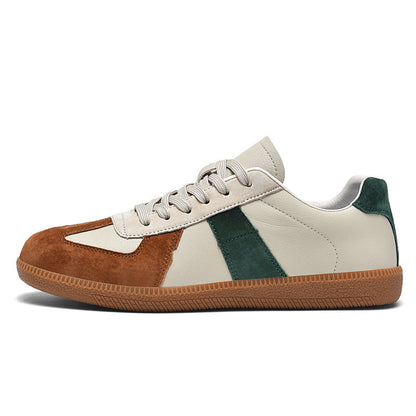 Irene - Zapatillas elegantes de cuero y lona para mujer