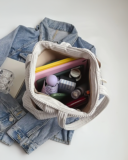 Tilda – Bolsa de Mano Acanalada con Detalle de Cuerda