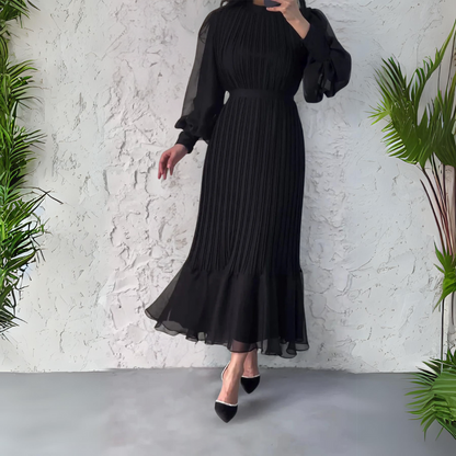 Vestido de Noche Elegante Otoñal con Detalles de Tul