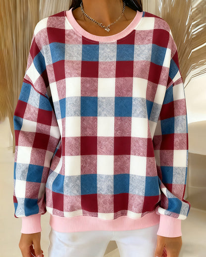 SERAPHINA – SUDADERA DE CUELLO REDONDO A CUADROS