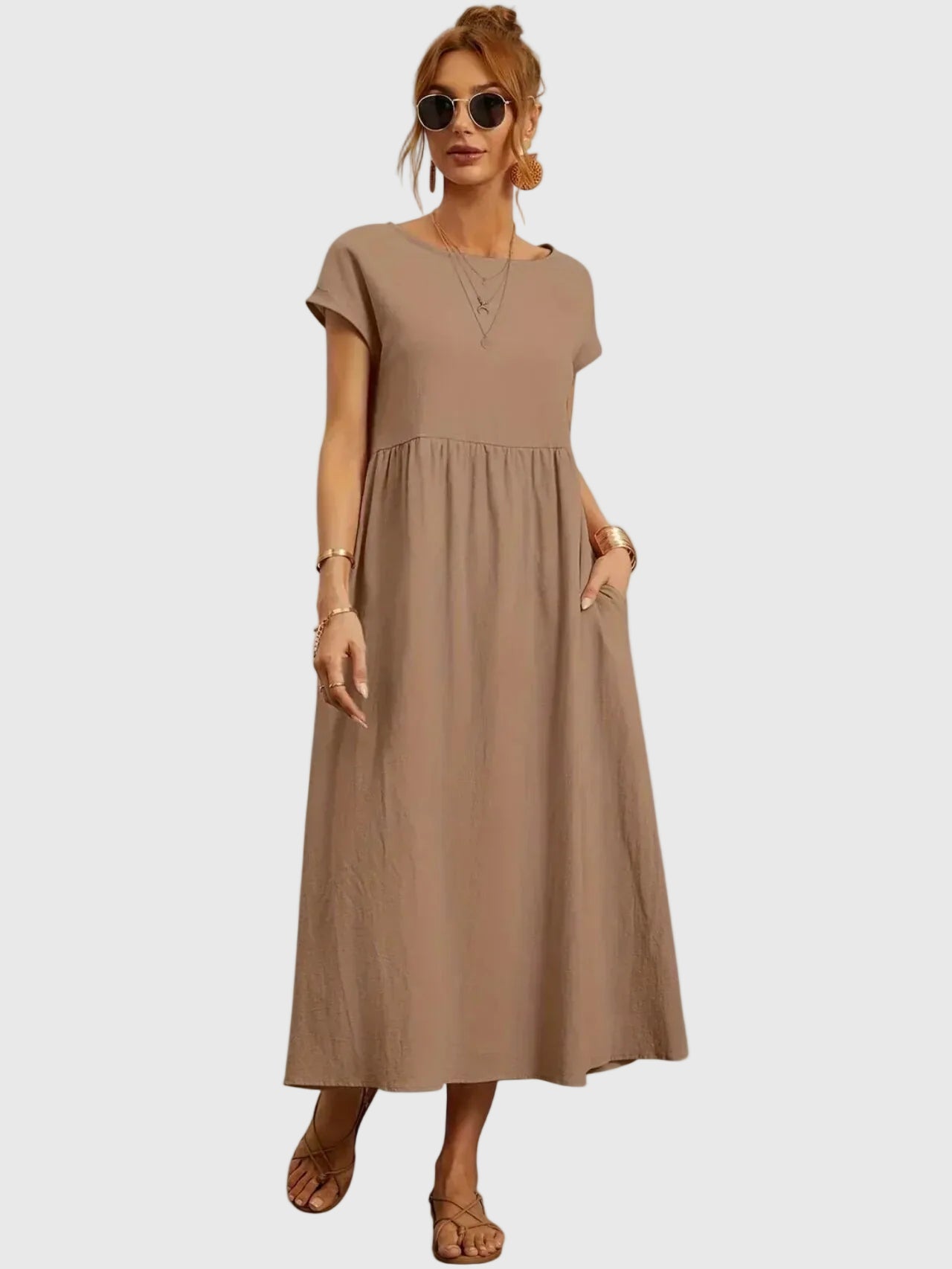 Giselle | Vestido Midi Casual con Bolsillos
