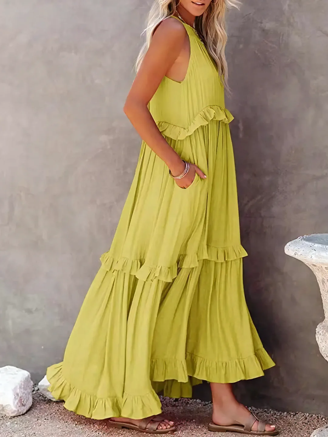 Mabel - Vestido Maxi con Volantes