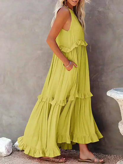 Landry - Vestido sin mangas con volantes chic