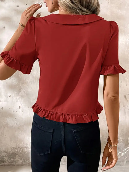 Foteini - Elegante Blusa de Manga Corta