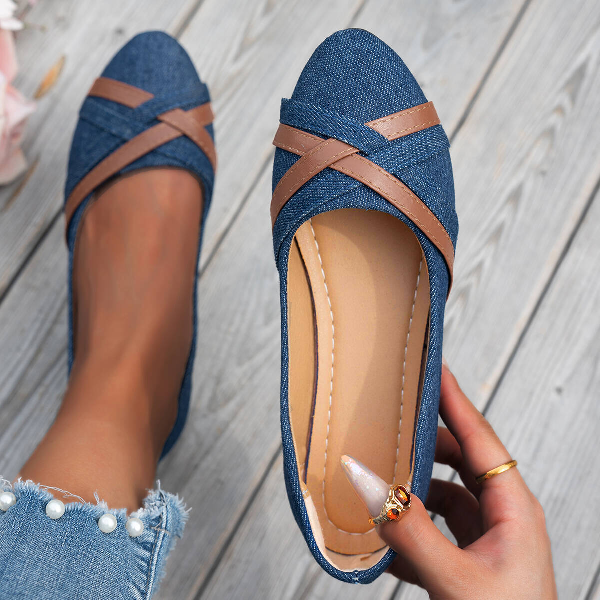 Edvige - Sandalias de Denim Chic