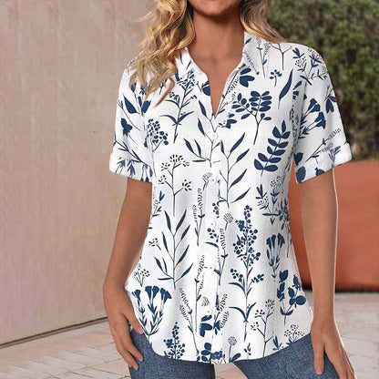 BETTY | BLUSA CASUAL CON ESTAMPADO DE HOJAS