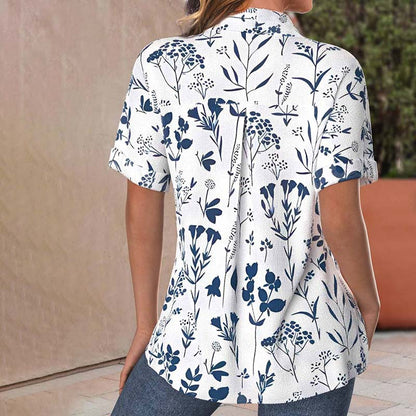 BETTY | BLUSA CASUAL CON ESTAMPADO DE HOJAS