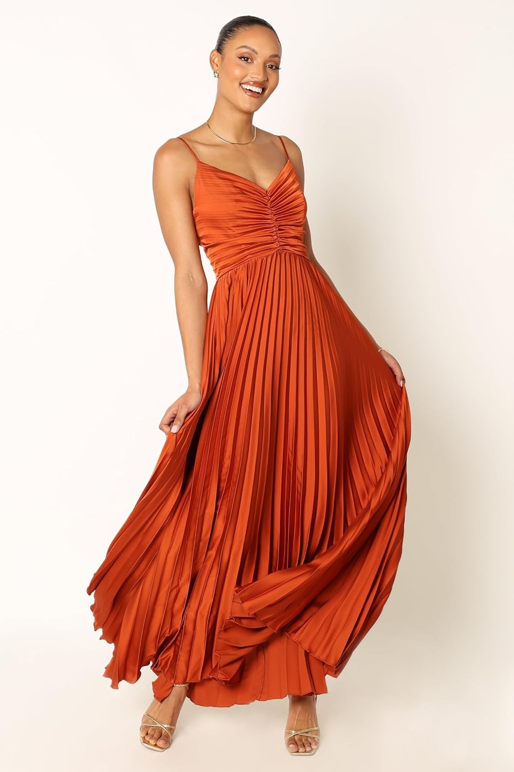 GRANT – VESTIDO MIDI PLEGADO FORMAL