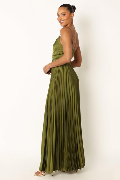 GRANT – VESTIDO MIDI PLEGADO FORMAL