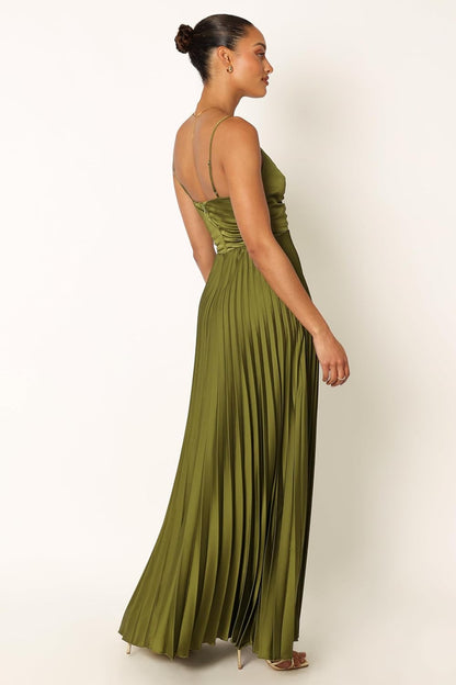 GRANT – VESTIDO MIDI PLEGADO FORMAL